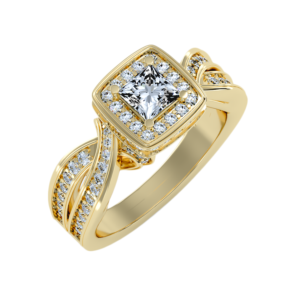 Palatable Halo Ring In 925 Sterling Silver - Nine