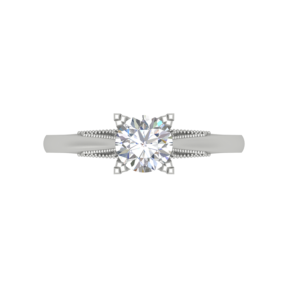 Pearl Perfect Solitaire Ring In 925 Sterling Silver - Four
