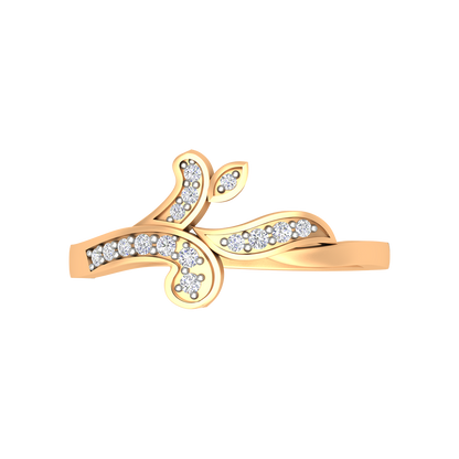 Petals & Ferns Diamond Ring In 925 Sterling Silver - Ten