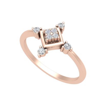 Petal Plate Diamond Ring - One