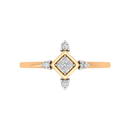 Petal Plate Diamond Ring In 925 Sterling Silver - Ten