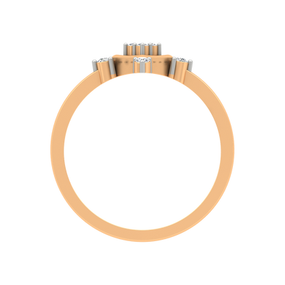 Petal Plate Diamond Ring In 925 Sterling Silver - Twelve