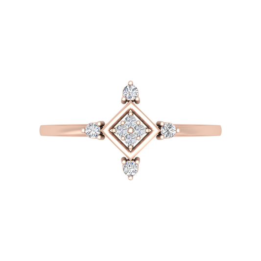 Petal Plate Diamond Ring - Two
