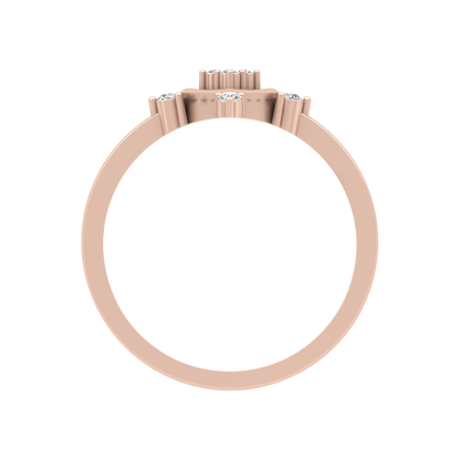 Petal Plate Diamond Ring - Four