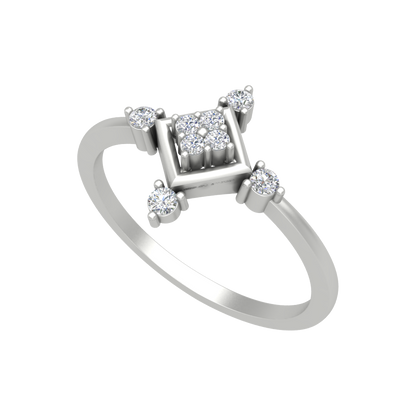 Petal Plate Diamond Ring - Five
