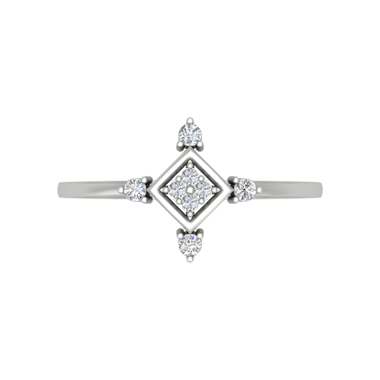 Petal Plate Diamond Ring - Six