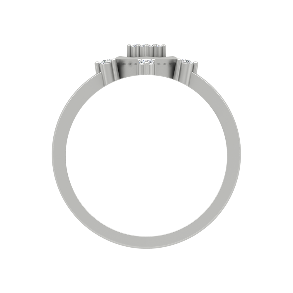 Petal Plate Diamond Ring In 925 Sterling Silver - Eight