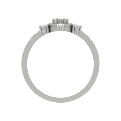 Petal Plate Diamond Ring In 925 Sterling Silver - Eight