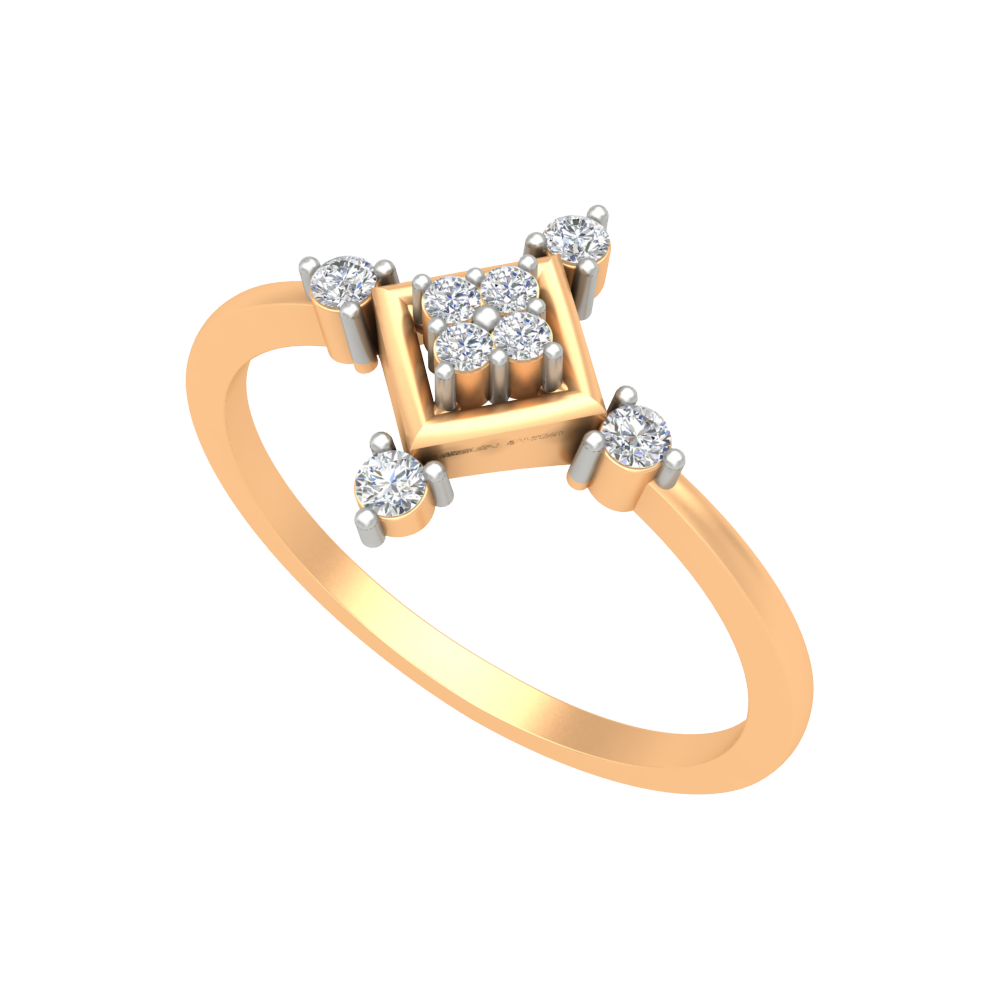 Petal Plate Diamond Ring - Nine