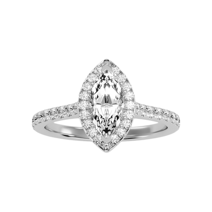 Phenomenal Marquise Shaped Diamond Ring In 925 Sterling Silver - Three