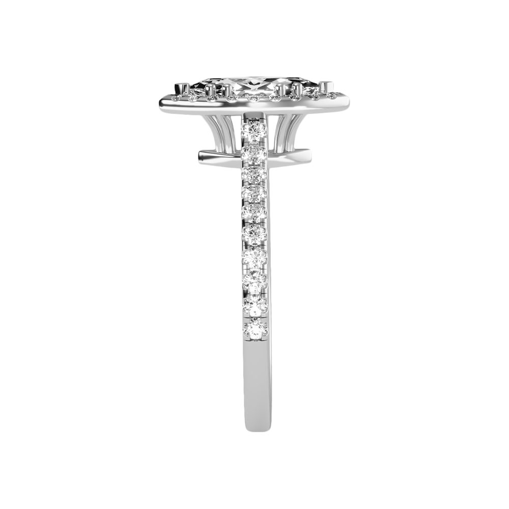 Phenomenal Marquise Shaped Diamond Ring In 925 Sterling Silver - Four