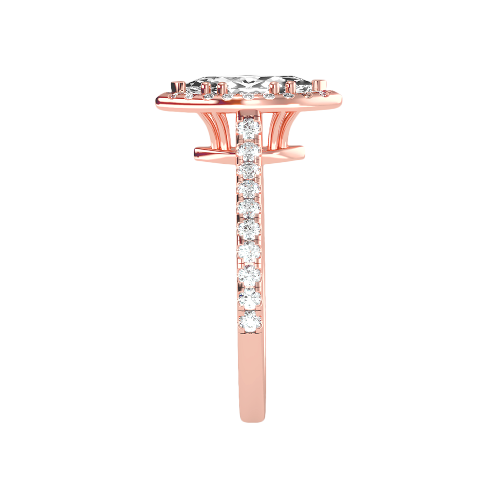 Phenomenal Marquise Shaped Diamond Ring In 925 Sterling Silver - Seven