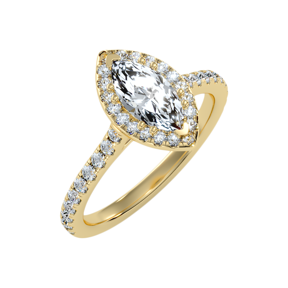 Phenomenal Marquise Shaped Diamond Ring In 925 Sterling Silver - Nine