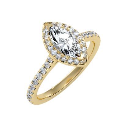 Phenomenal Marquise Shaped Diamond Ring In 925 Sterling Silver - Nine
