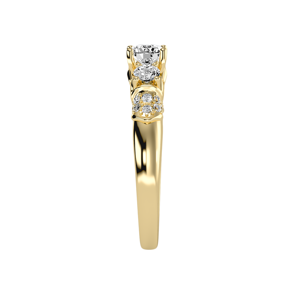 Phile Three Stone Diamond Engagement Ring In 925 Sterling Silver - Eleven