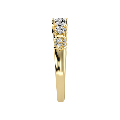 Phile Three Stone Diamond Engagement Ring In 925 Sterling Silver - Eleven