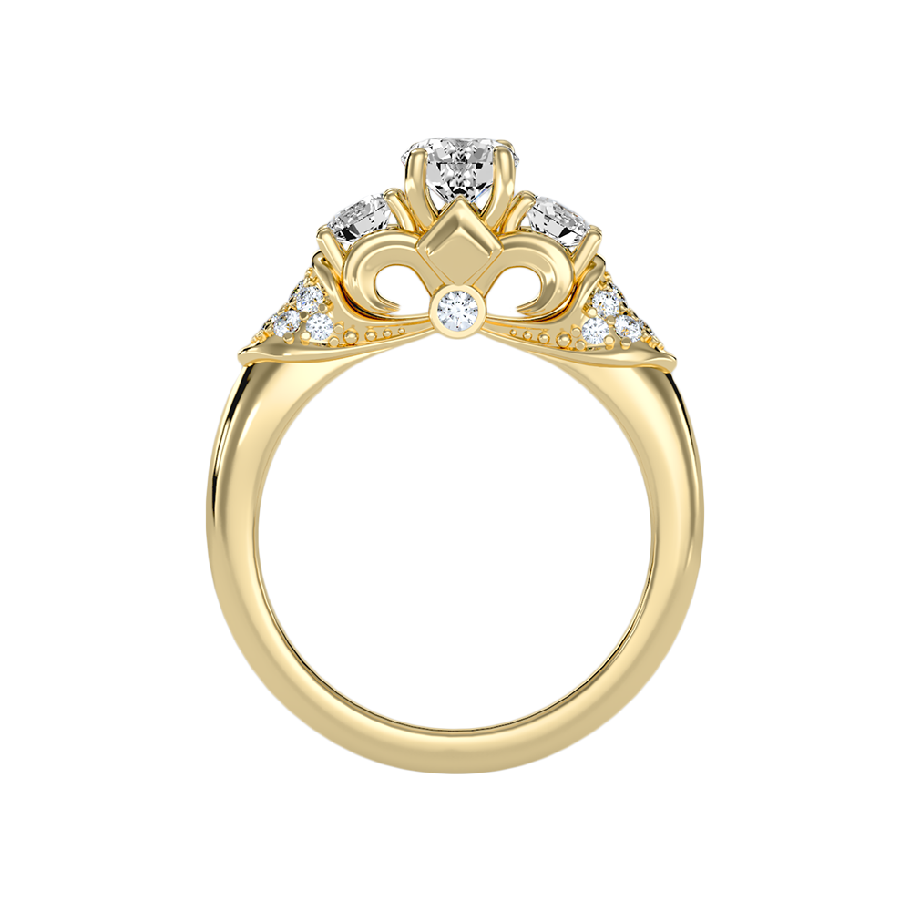 Phile Three Stone Diamond Engagement Ring In 925 Sterling Silver - Twelve