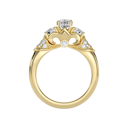 Phile Three Stone Diamond Engagement Ring In 925 Sterling Silver - Twelve