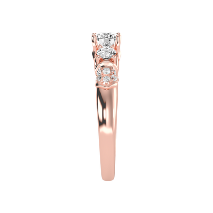 Phile Three Stone Diamond Engagement Ring In 925 Sterling Silver - Three