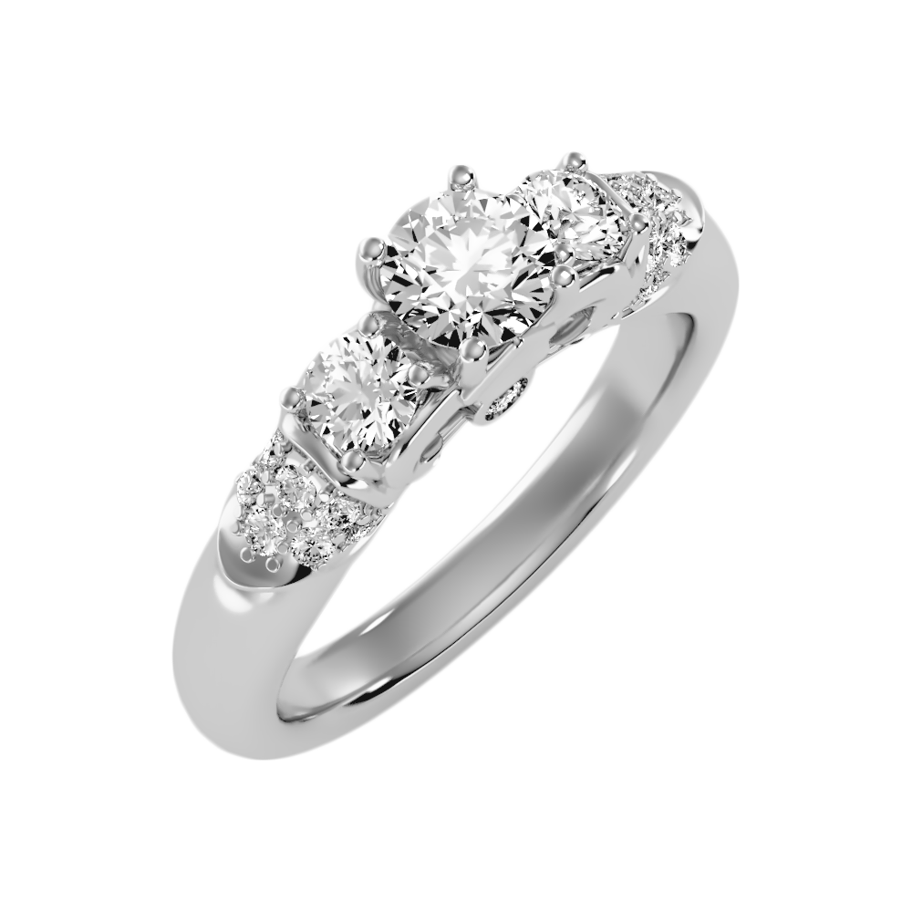 Phile Three Stone Diamond Engagement Ring - Five