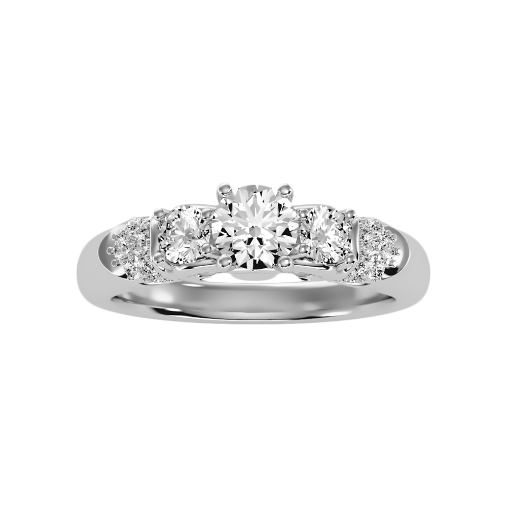 Phile Three Stone Diamond Engagement Ring - Six