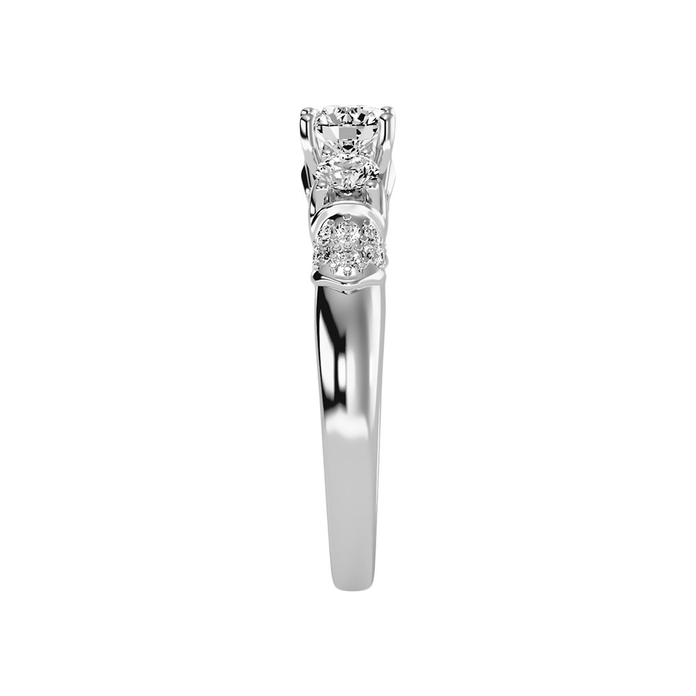 Phile Three Stone Diamond Engagement Ring In 925 Sterling Silver - Seven