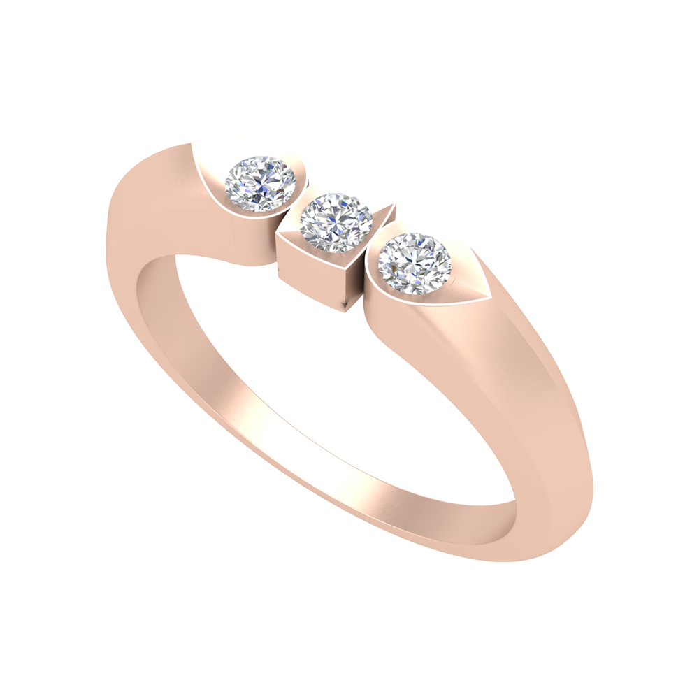 Phoenix Loop Tri Stone Ring In 925 Sterling Silver - One