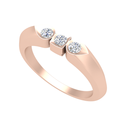 Phoenix Loop Tri Stone Ring In 925 Sterling Silver - One
