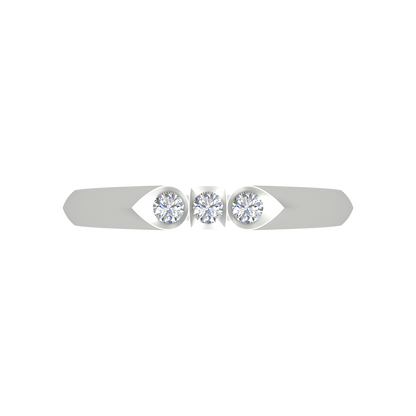 Phoenix Loop Tri Stone Ring In 925 Sterling Silver - Six