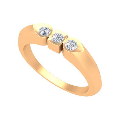 Phoenix Loop Tri Stone Ring - Nine