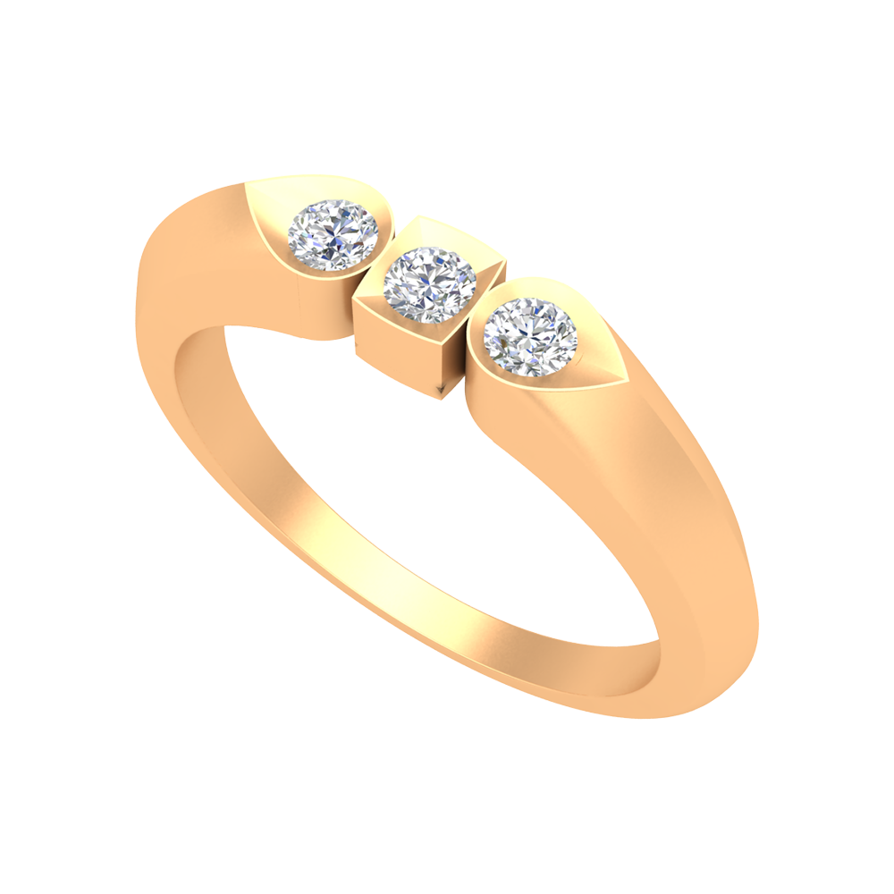 Phoenix Loop Tri Stone Ring In 925 Sterling Silver - Nine