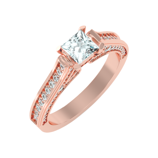 Piquant Solitaire Ring In 925 Sterling Silver - One