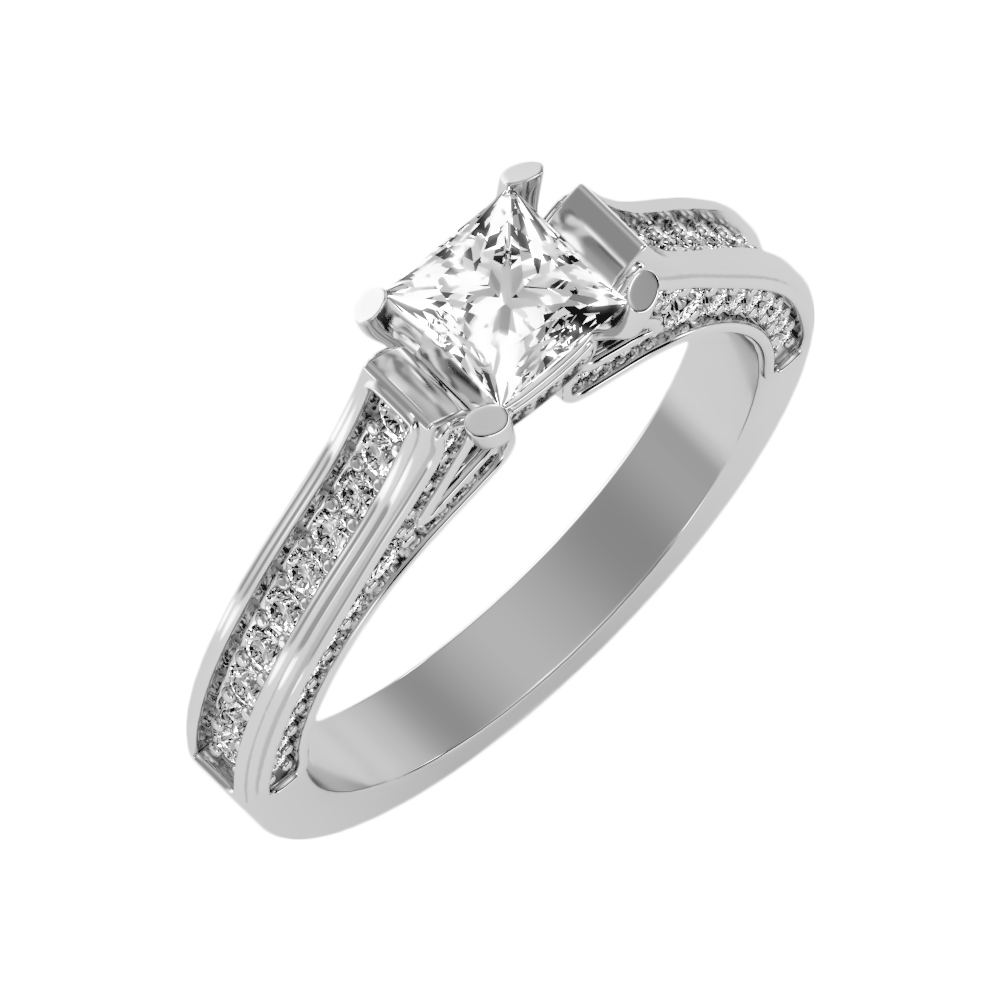 Piquant Solitaire Ring In 925 Sterling Silver - Five