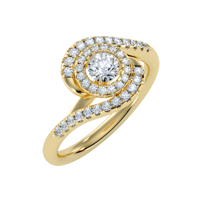Pleasing Halo Ring In 925 Sterling Silver - Ten