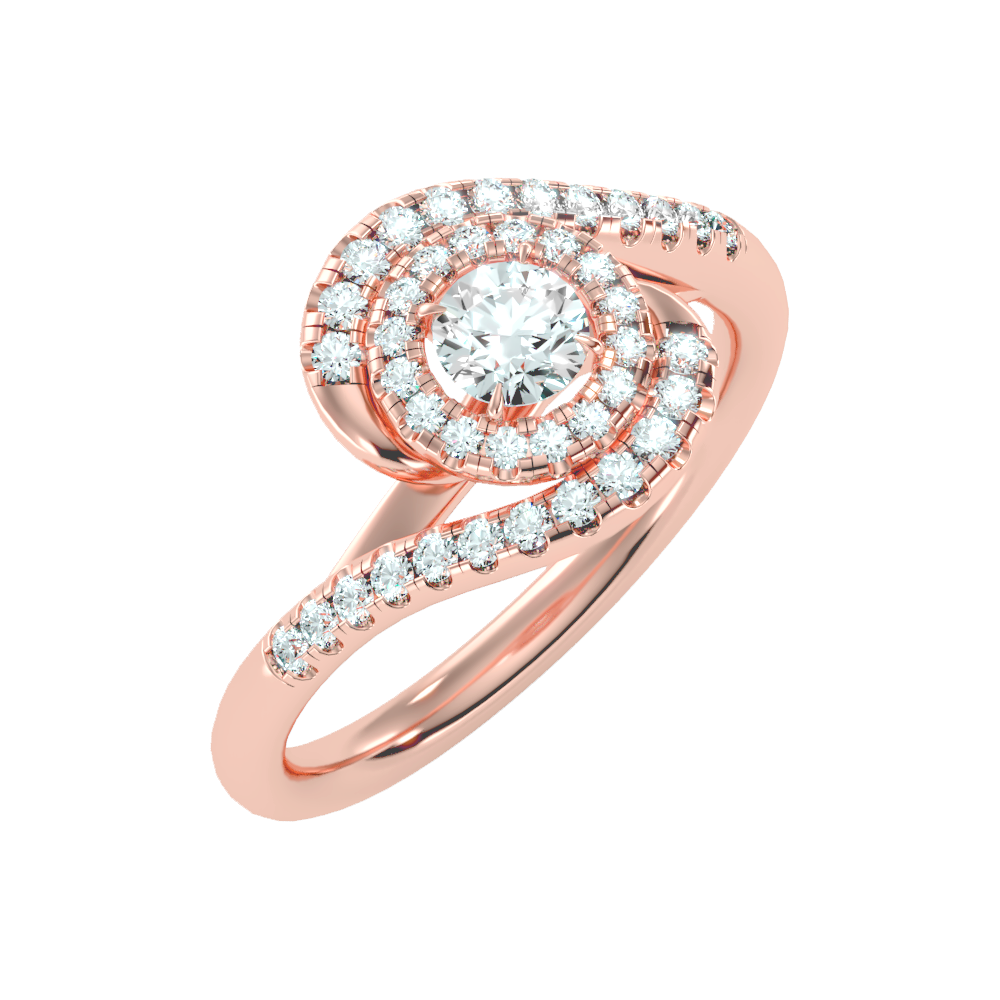 Pleasing Halo Ring In 925 Sterling Silver - Two