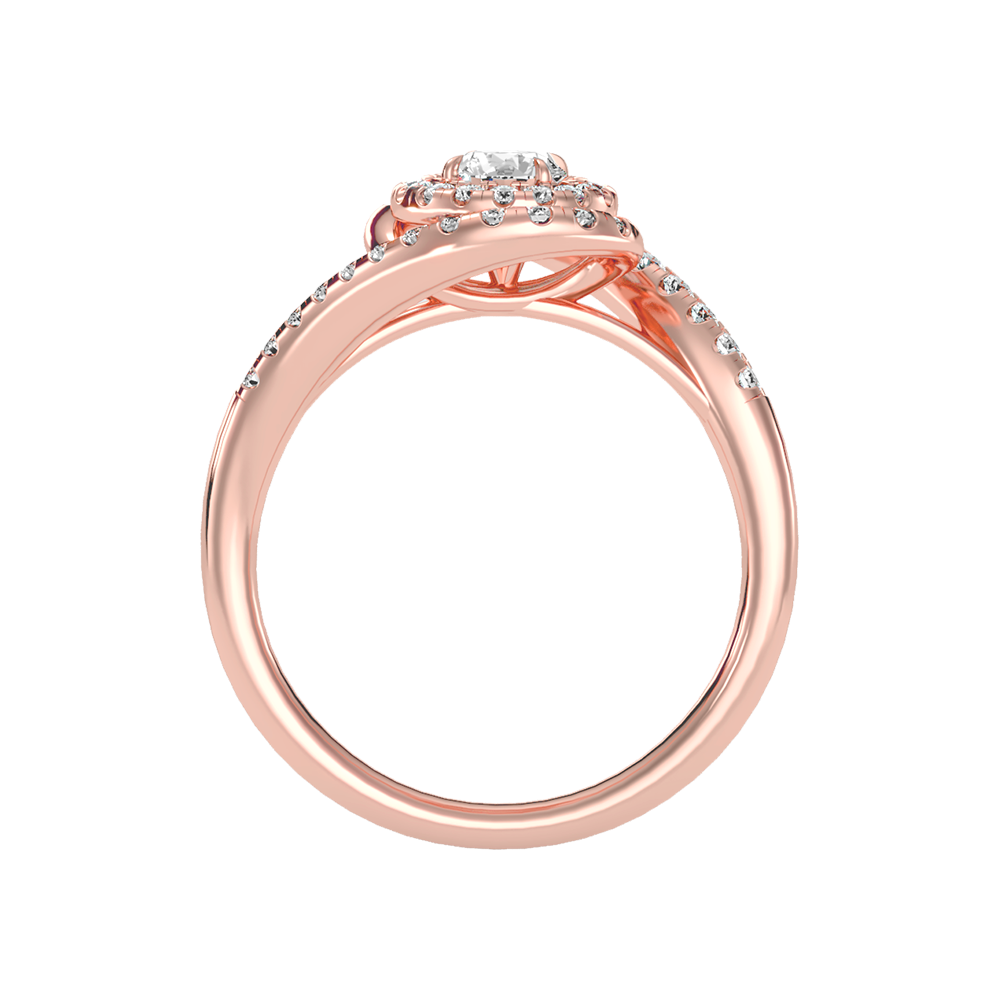 Pleasing Halo Ring In 925 Sterling Silver - Three