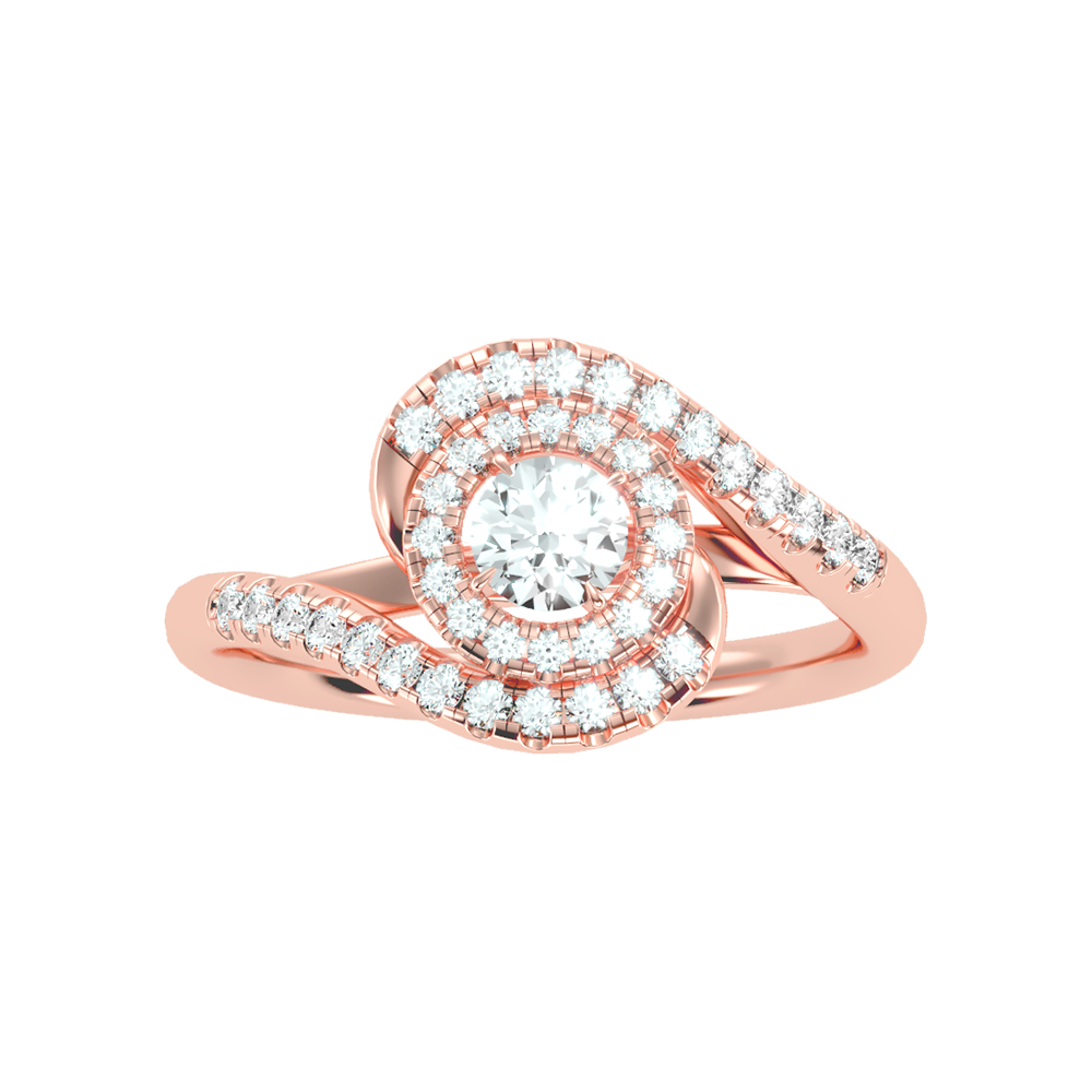 Pleasing Halo Ring In 925 Sterling Silver - Four