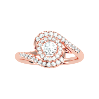 Pleasing Halo Ring In 925 Sterling Silver - Four