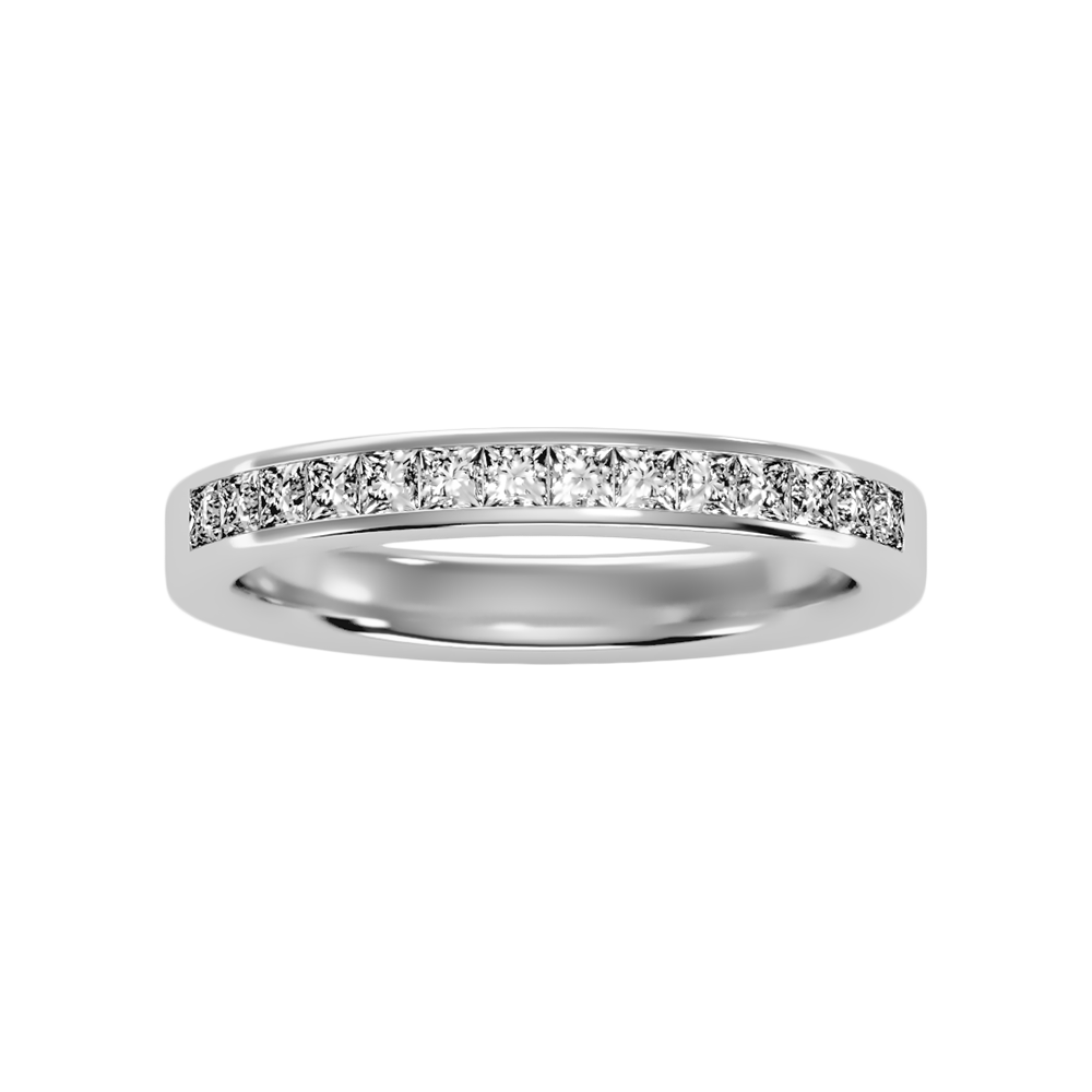 Plentiful Half Eternity Wedding Band In 925 Sterling Silver - One