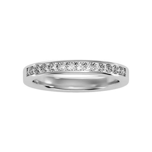 Plentiful Half Eternity Wedding Band In 925 Sterling Silver - One