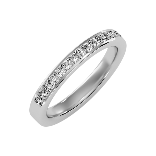 Plentiful Half Eternity Wedding Band In 925 Sterling Silver - Two