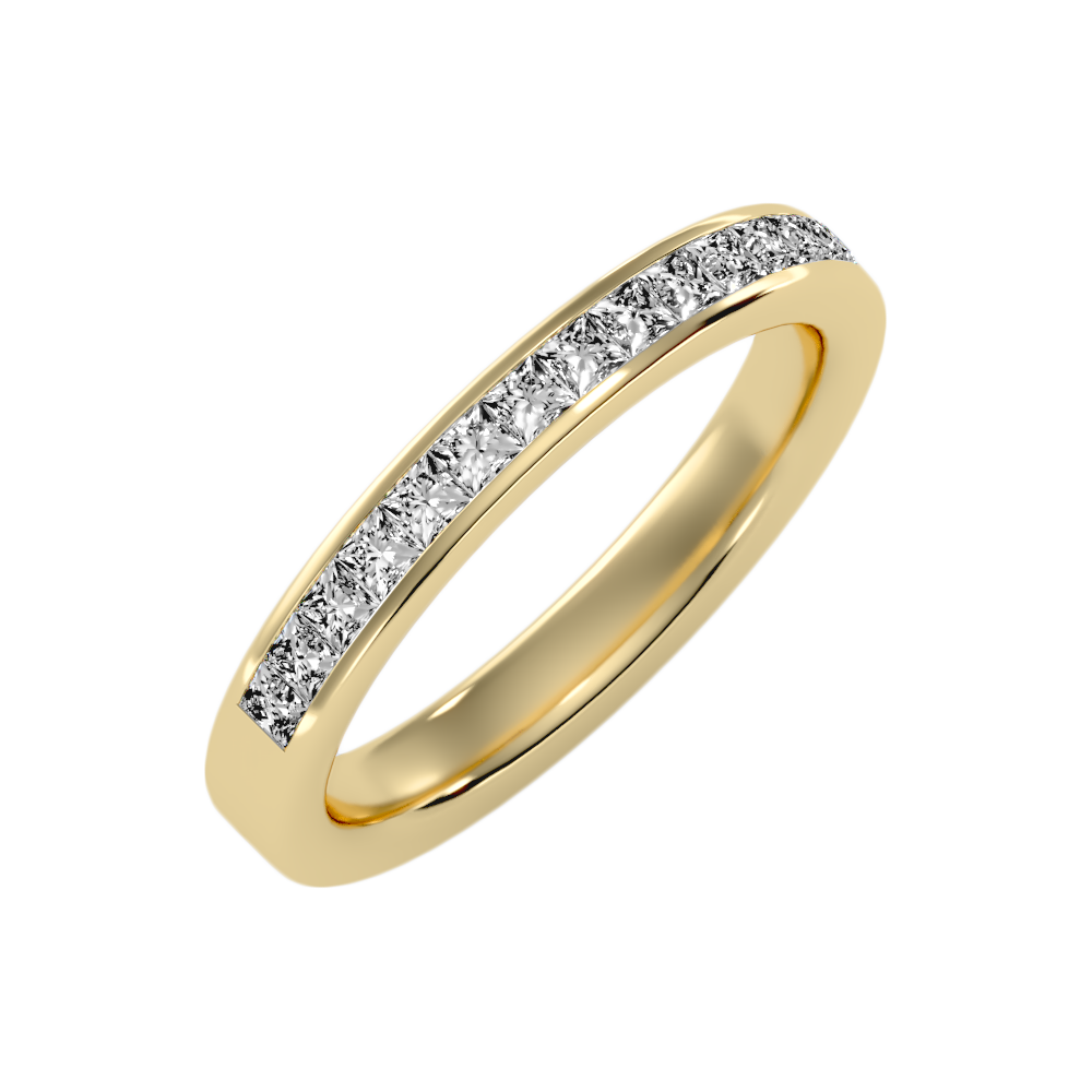 Plentiful Half Eternity Wedding Band In 925 Sterling Silver - Nine