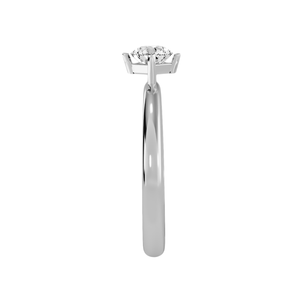 Pleuvoir Classic Solitaire Ring In 925 Sterling Silver - Four