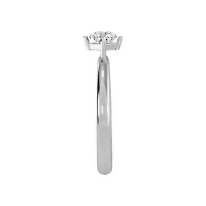 Pleuvoir Classic Solitaire Ring In 925 Sterling Silver - Four