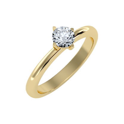 Pleuvoir Classic Solitaire Ring In 925 Sterling Silver - Nine