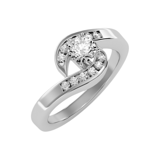 Preciosa Halo Ring In 925 Sterling Silver - One