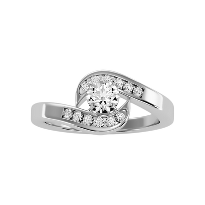 Preciosa Halo Ring In 925 Sterling Silver - Three