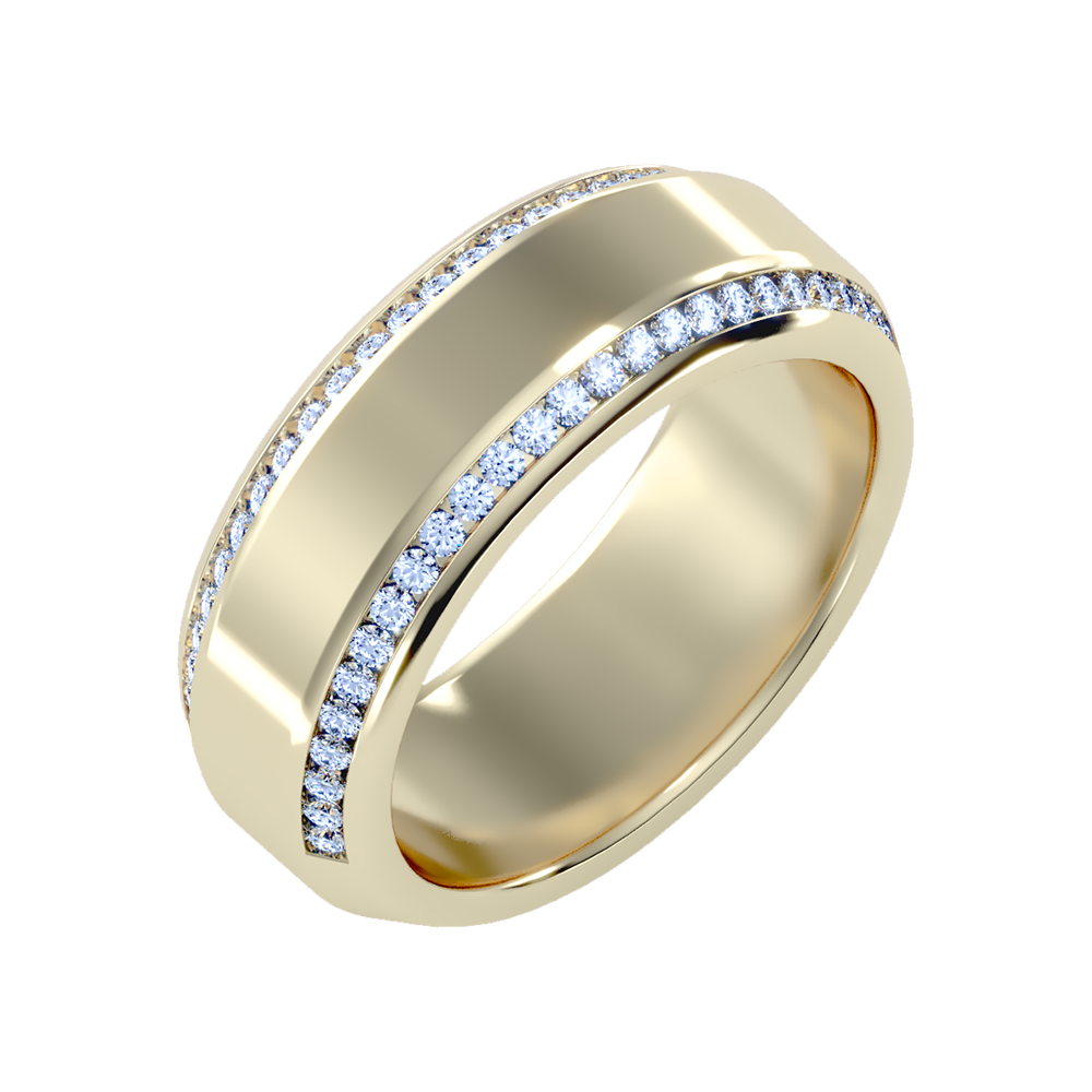 Precision Men's Broad Band Ring In 925 Sterling Silver - One