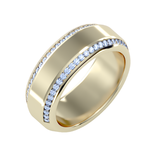 Precision Men's Broad Band Ring In 925 Sterling Silver - One