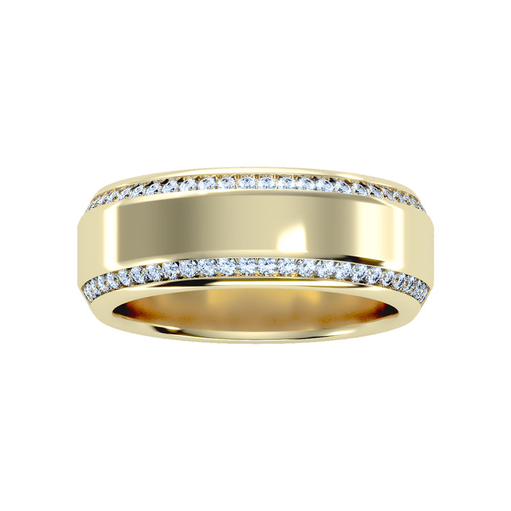 Precision Men's Broad Band Ring - Three